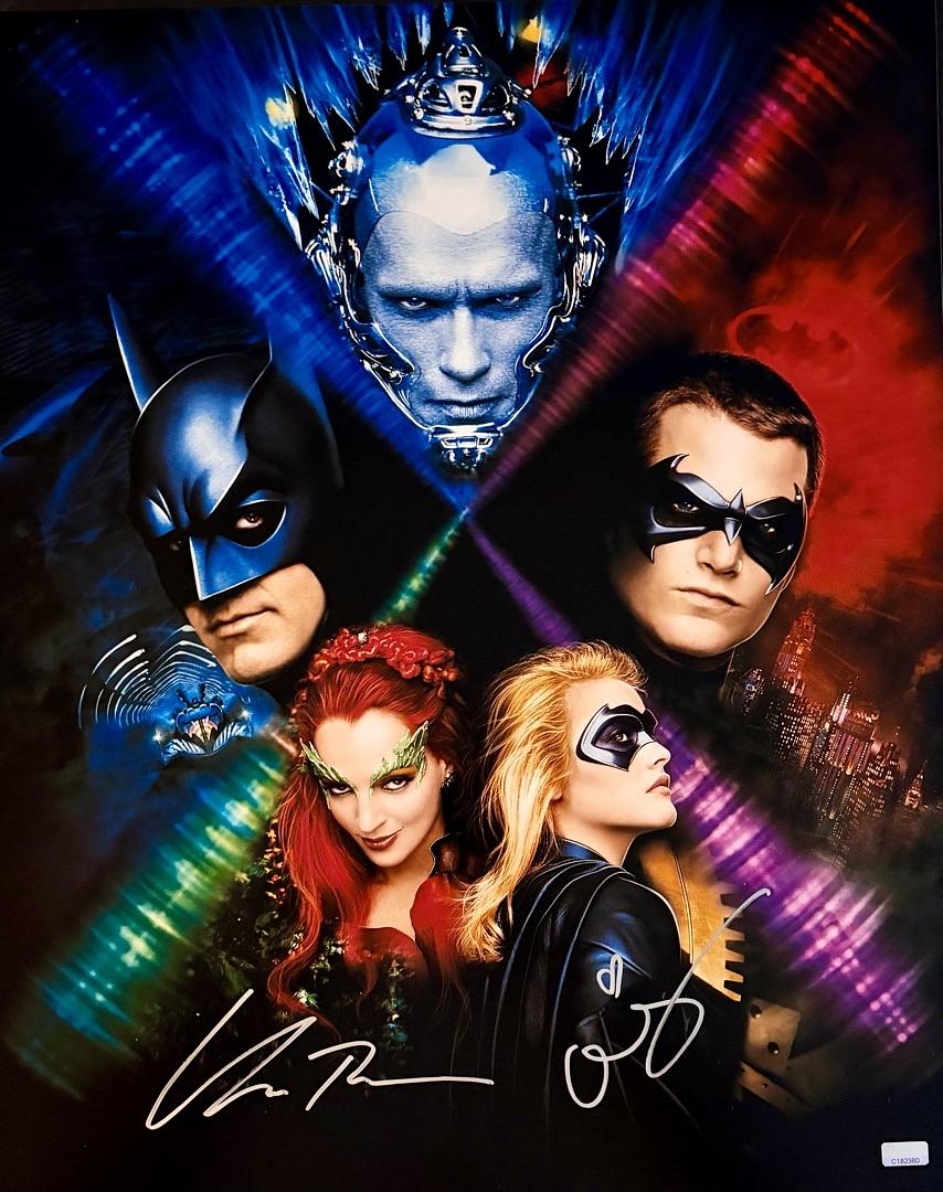 Uma Thurman and Alicia Silverstone signed 16x20 (Batman) - Celebrity Authentics COA